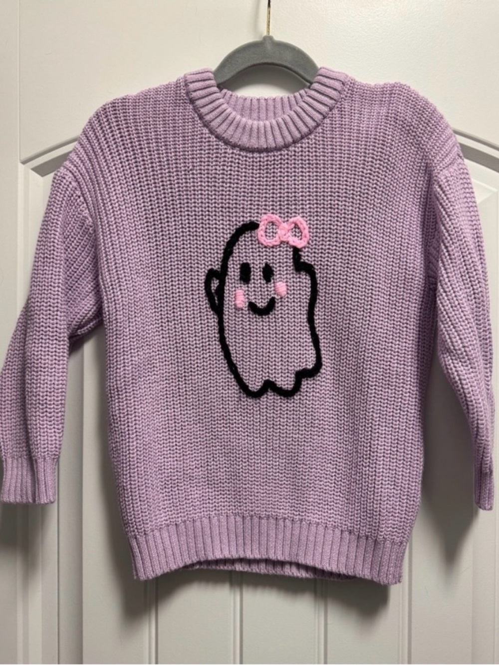 Kids Purple Sweater with Cute Ghost Design - Picture 4 of 4